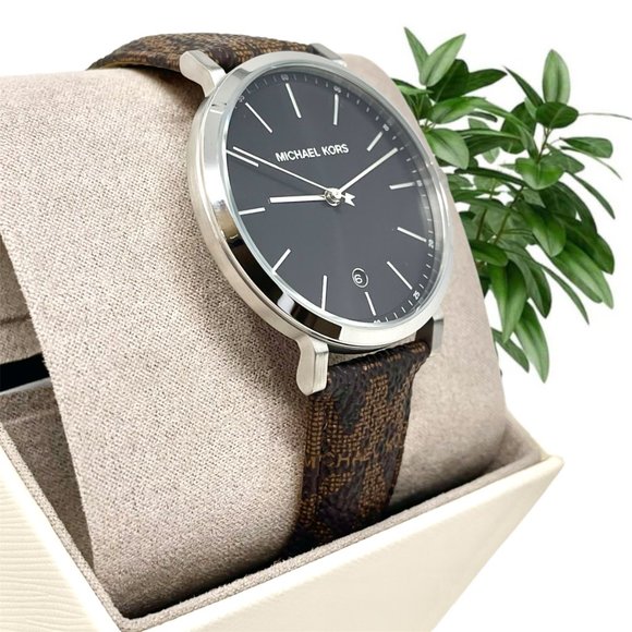 🔥🔥🔥🌸NWT 🌸✅🔥🔥MICHAEL KORS Irving Three-Hand Brown PVC Watch MK8813 - Picture 5 of 8